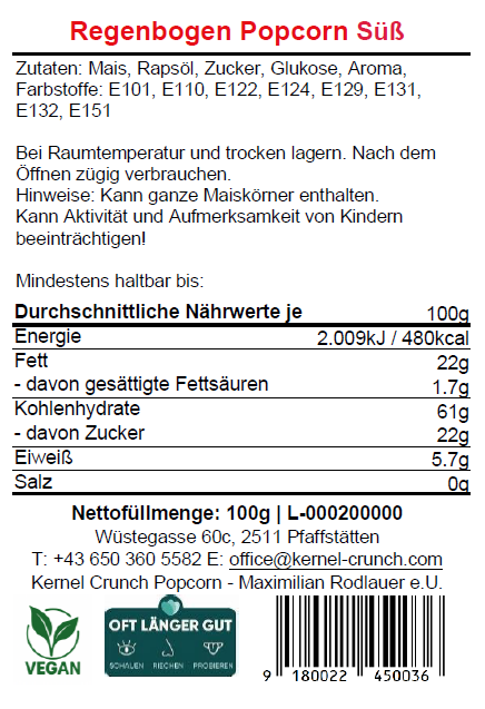 Regenbogen Popcorn